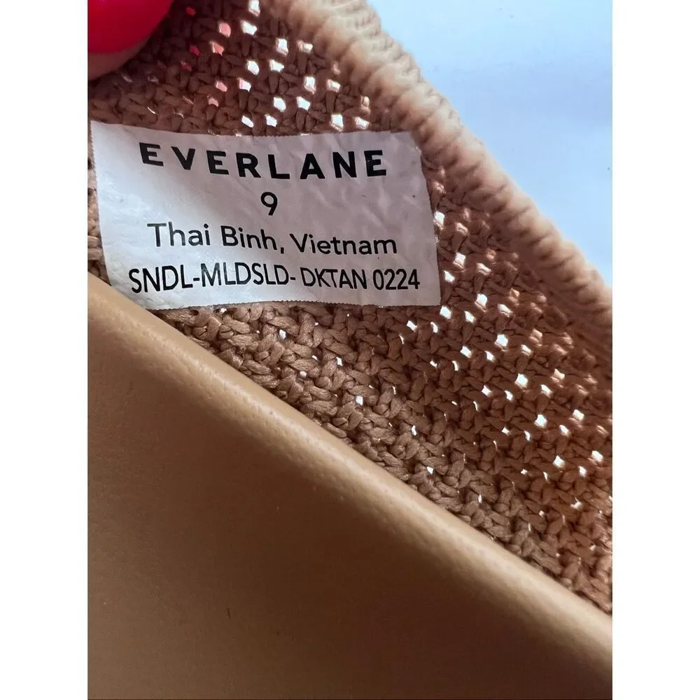 Everlane THE REKNIT FORM CROSSOVER SANDAL in Caramel Beige Neutral Size 9 NWB